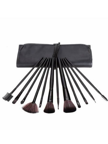 12 Make-up Pensler samt en tilhørende lækker sort taske - CleanSkin.dk