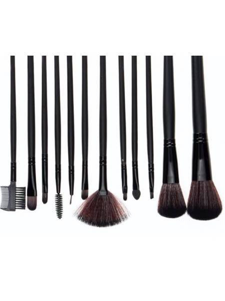 12 Make-up Pensler samt en tilhørende lækker sort taske - CleanSkin.dk